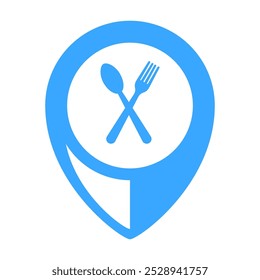 Restaurant location. Food location. GPS restaurant. Vector illustration.