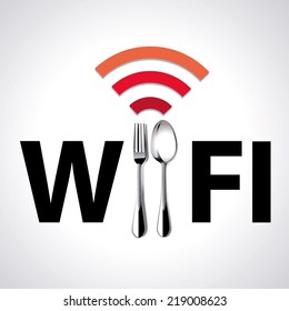 Restaurant location Free WiFi. Vector. Illustration