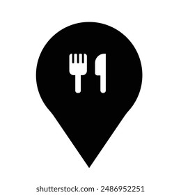 Restaurant location icon, color can be changed