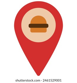 restaurant location icon with flat style