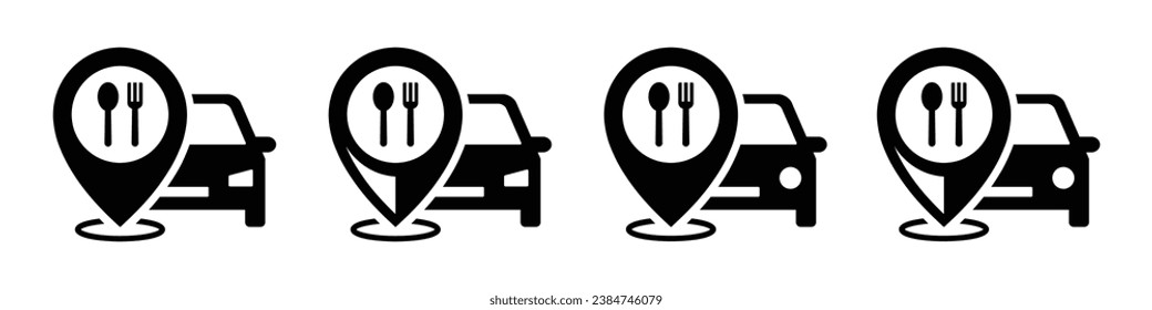 Restaurant location icon. Food location icon, vector illustration