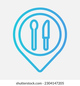 Restaurant location icon in gradient style, use for website mobile app presentation