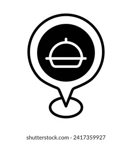 Icono de ubicación del restaurante aislar ilustración de material vectorial de fondo blanco