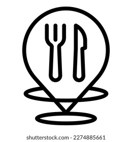 Restaurant location icon outline vector. Meal lunch. Cafe food