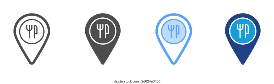 Restaurant Location Icon Set Multiple Style Collection
