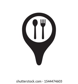 Restaurant location icon in trendy flat style design. Vector graphic illustration. Suitable for website design, logo, app, template, and ui. EPS 10.