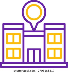 Línea de Locación de restaurante Diseño de icono de Vector de dos colores