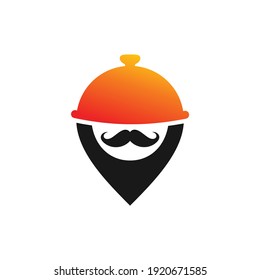 restaurant location logo with chef concept
