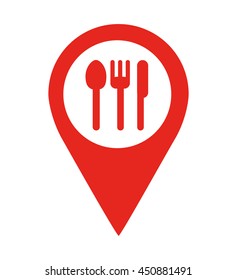 restaurant location pin  isolated icon design, vector illustration  graphic 