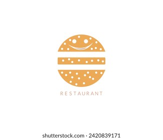 Restaurant logo with Barger icon, modern concept of lines.