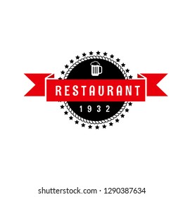 restaurant logo with beer icon - concept. Designed for your web site design, logo, app, UI