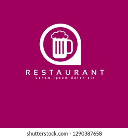 restaurant logo with beer icon - concept. Designed for your web site design, logo, app, UI