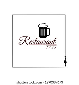 restaurant logo with beer icon - concept. Designed for your web site design, logo, app, UI