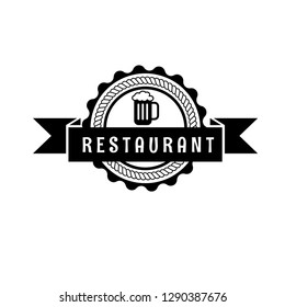 restaurant logo with beer icon - concept. Designed for your web site design, logo, app, UI