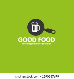 restaurant logo with beer icon - concept. Designed for your web site design, logo, app, UI