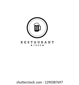 restaurant logo with beer icon - concept. Designed for your web site design, logo, app, UI