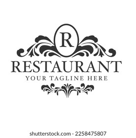 Restaurant logo in black and white colour