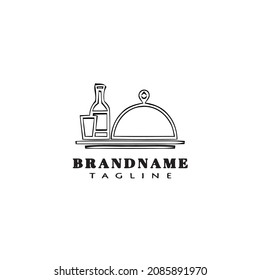 restaurant logo cartoon icon design template black modern isolated vector illustration