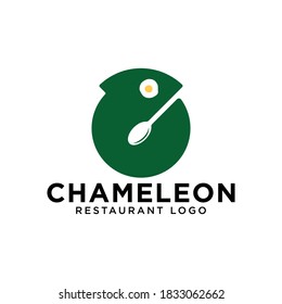 restaurant logo, chameleon concept idea
