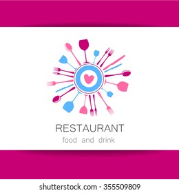 Logo des Restaurants. Restaurant, Café, Fastfood, Verpflegung. Vorlagendesign für Unternehmensidentität.