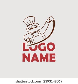 Restaurant or Café logo concept with chef illustration