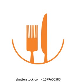 Restaurant logo with cutlery icons - Vector illustration