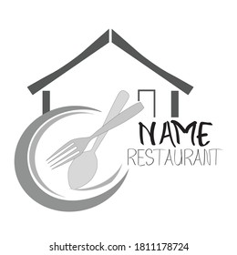 restaurant logo dark gray combination light gray
