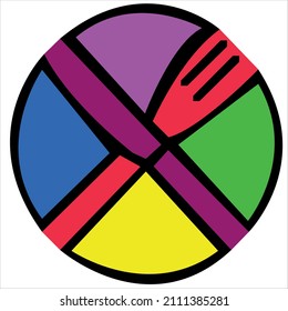 diseño del logotipo del restaurante de la empresa.restaurante logotipo diseño del icono del vector de arte.ilustración del icono de la comida.icono del restaurante gráfico