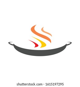 restaurant logo design concept, frying pan