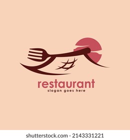 Vector de diseño de logotipos de restaurante. Concepto de diseño de logotipos de productos alimenticios