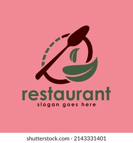 Vector de diseño de logotipos de restaurante. Concepto de diseño de logotipos de productos alimenticios