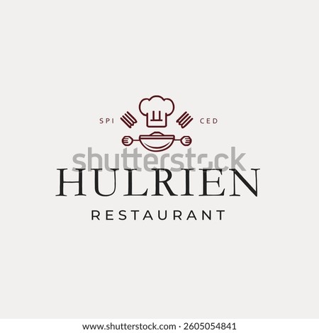 Restaurant Logo Design – Food, Cafe, Bistro and Bakery Icon – Elegant Culinary Badge for Chefs, Eateries and Hospitality Branding – Vector EPS file, fully editable