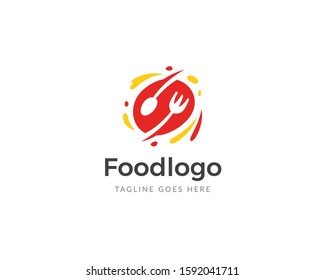 Restaurant logo design. Food delivery logo template. Food service icon design