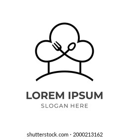 restaurant logo design with line black color style