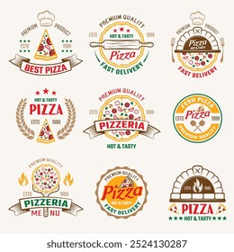 Design do logotipo do restaurante. Design do logotipo da Pizza.