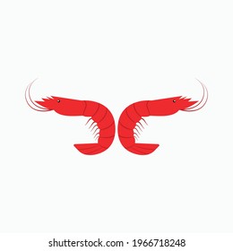 Restaurant Logo design of Prawn fish