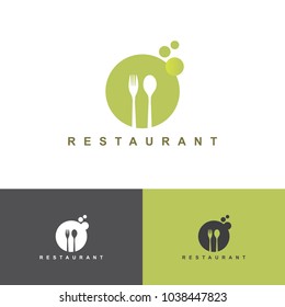 restaurant logo design, simple design fork and spoon vector