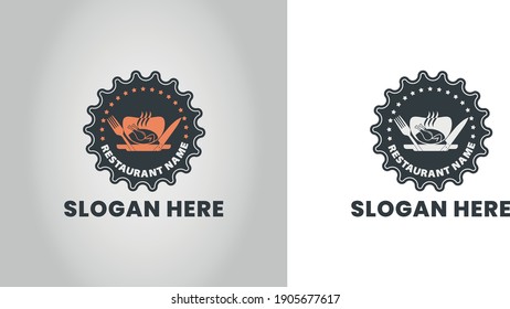 Restaurant Logo Design Template. Editable color and Resizeable. Fully vector.