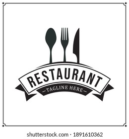 Restaurant logo design template, icon vector design