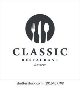 restaurant logo design template. vector illustration.