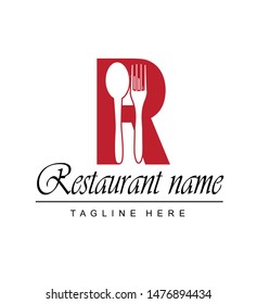 Restaurant logo design templates with the letter R icon