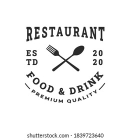  Design-Vorlage für das Restaurantlogo, Vintage-Design, Vektorgrafik-Konzept