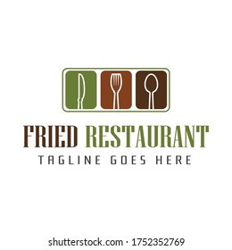 Restaurant Logo Design Vector Icon Symbol Template. Food Service Vector Logo Design. Restaurant Logo with Spoon, Knife and Fork