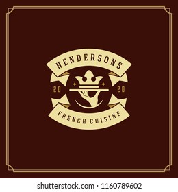 Restaurant logo design vector illustration. Hand holding dish silhouette, good for restaurant menu and cafe badge. Vintage typography emblem template. Restaurant logo design vector illustration. Hand holding dish silhouette, good for restaurant menu and cafe badge. Vintage typography emblem template.