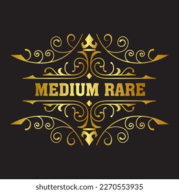 Restaurant logo design vector illustration 'Medium Rare' good for restaurant menus and cafe badge