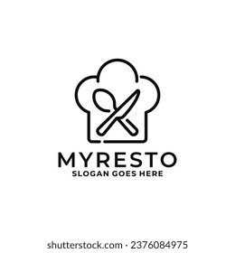 Ilustración vectorial del diseño del logotipo del restaurante