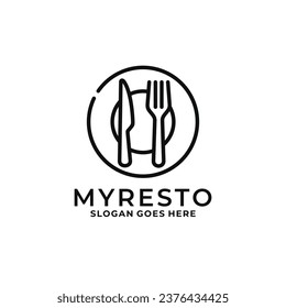 Logo-Design des Restaurants, Vektorgrafik