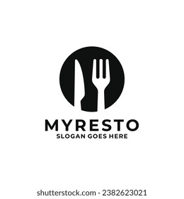 Ilustración vectorial del diseño del logotipo del restaurante