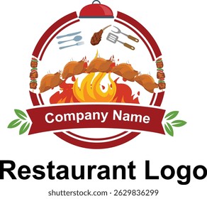 Restaurant logo design vector illustration white background