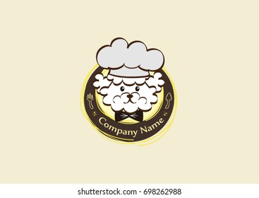 Restaurant logo design.Puppy chef vector icon.